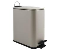 Spirella Seau à cosmétiques 5 litres en inox avec abaissement automatique et seau intérieur "Erik" Poubelle de salle de bains Softclose Poubelle taupe