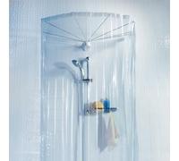 Spirella Set douche Ombrella – 8 bras ABS chrome, rideau PEVA anti‑moisissure – Blanc 200x170 cm