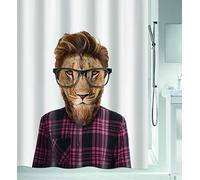 Spirella Smart Lion Rideau de Douche Anti-moisissure en Polyester Blanc 180 x 200 cm