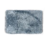 Spirella - Tapis de Salle de Bain Microfibre FINO, Antidérapant, Séchage Rapide, Poils Longs 25 mm, Lavable en Machine + Sèche-Linge - 50 x 80 cm - Bleu