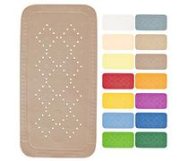Spirella - Tapis Fond de Baignoire en Mousse PVC Alaska - Tapis de Bain Antidérapant avec Ventouses + Trous de Drainage Anti Moisissure - 71 x 36 cm - Taupe