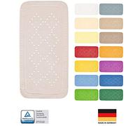 tapis fond de baignoire pvc alaska 71x36cm blanc neige