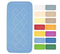 Spirella - Tapis Fond de Baignoire Mousse PVC Alaska - Tapis de Bain Antidérapant, Ventouses + Trous de Drainage Anti Moisissure - 71 x 36 cm - Bleu Bermuda