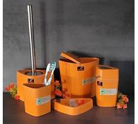 Spirella Trix Eco Bain Orange 5 Pièces Dreieck-Design. En Bambushäcksel