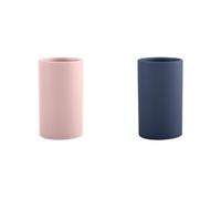 Spirella Tube Lot de 2 Gobelets Céramique Rose et Bleu | large ouverture, base stable, rose / bleu