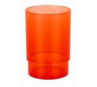 Spirella, Verre à Dents en Acrylique Transparent, Design Élégant et Pratique pour Salle de Bain, Idéal pour Organiser Vos Accessoires, Taille Unique, Couleur Orange Transparent