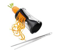 Spirelli Black Râpe de Cuisine Manuelle POUR Légumes, Acier Inoxydable, Avec Pinces