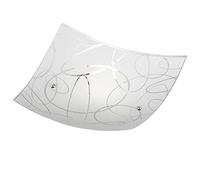 SPIRELLI PLAFONNIER CARRÉ VERRE DECORO JANTES D. 40 x 40 cm.