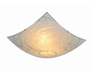 SPIRELLI PLAFONNIER CARRÉ VERRE DECORO JANTES D. 40 x 40 cm.