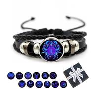 Spirilet Bracelet for Women, Zodiac Signs Spirit Bracelet, Serene Manifestation Bracelet, Adjustable 12 Constellation Zodiac Leather Bracelets Unsex (Cancer)