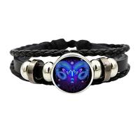 Spirilet Bracelet Manifestation du Zodiaque, Bracelet des Signes du Zodiaque, Bracelets en Cuir Multicouche Réglable 12 Constellations for Hommes Femmes Filles Ensemble
