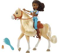 Spirit - Coffret Apo et Chica Linda, jument 20 cm, 7 points d'articulation, poupée 18 cm, accessoires inclus dès 3 ans, HFB90