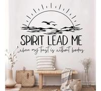 Spirit Guide me Christian Bible Verse Sun Sticker mural avec citation inspirante « My Trust Without Boundaries »
