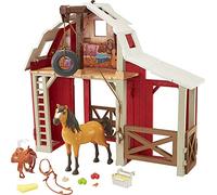Mattel Coffret Centre Écurie Spirit : l’indomptable avec Figurine Spirit, Écurie, 3 Espaces de jeu et 10 Éléments de Jeu, pour enfants à partir de 3 ans, HBP29