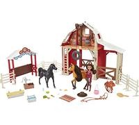 Spirit : l'Indomptable, Coffret Centre Équestre Deluxe Lucky & Spirit, avec poupée Lucky, 2 figurines chevaux, écurie, paddock et accessoires, jouet enfant, HDK57