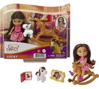 Spirit L'indomptable, mini-poupée Lucky articulée et accessoires chevaux pour rejouer les scènes du film, jouet pour enfant, GXF11