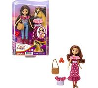 Spirit L'indomptable, poupée articulée Lucky avec 2 tenues et accessoires pour rejouer les scènes du film, jouet pour enfant, GXF17