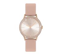 Spirit Montre à quartz analogique pour femme avec bracelet en cuir rose plaqué or rose, rose