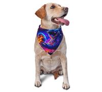 Spirit Neon Galaxy Space Écharpe triangulaire pour chiens et chats, bandana réglable pour les séances photo