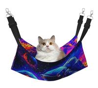 Spirit Neon Galaxy Space Printed Pet Hamac - Hamac de couchage pour chats, lapins, furets, chiots, petits animaux