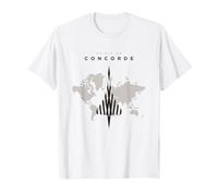 Spirit Of Concorde Avion volant au-dessus de la carte du monde T-Shirt