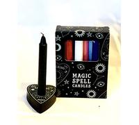 Spirit of Equinox Ensemble de bougies magiques avec 12 bougies de couleurs mélangées avec bougeoir inclus (les styles de bougeoirs peuvent varier)