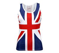 SPIRIT OF ESSEX Débardeur Union Jack 100 % coton à col rond pour femme, blanc, S