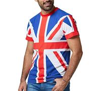 SPIRIT OF ESSEX T-shirt Union Jack pour homme et enfant 100 % coton col rond à manches courtes, blanc, S