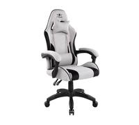 Spirit Of Gamer - Arena, Chaise Gaming en Tissu et Micro-Fibre, 2 Coussins Inclus, Dossier inclinable de 90° à 130°, Assise du Siège Réglable en Hauteur, Capacité de Charge 100kg, Blanc et Gris