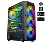 Spirit of Gamer - Rebel XT, Boitier PC Gaming ATX/mATX/ITX, 4 Ventilateurs ARGB 120mm, Verre Trempé, Support Watercooling 240mm, Stockage Modulable SSD/HDD, Tour Robuste avec Refroidissement Optimisé