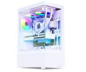 Spirit Of Gamer - Boitier PC Gamer RGB, 3 Ventilateurs 120 mm ARGB, Compatible ATX/mATX, Moyen Tour Gaming Vide, Face Lateral et Avant en Verre Trempé, Optimisé pour le Refroidissement - SPECTRA WHITE