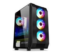 Spirit of Gamer Boîtier PC Rogue VI - Gamer - 4 ventilateurs ARGB - Verre trempé - Noir - ATX