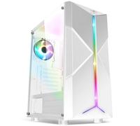 SPIRIT OF GAMER - Clone III | Boitier PC Gamer RGB Blanc | Compatible ATX/mATX/ITX | Moyen Tour Gaming Vide avec Paroi Latérale en Verre Trempé | 2 Ventilateurs PC 120 mm Dont 1 ARGB Inclus