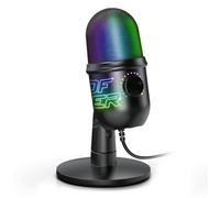 Spirit Of Gamer - EKO 400 RGB,Micro Gaming PC sur Pied,Enregistrez Votre Voix Facilement,Idéal pour ASMR, Streaming, Youtube, Podcast & Twitch,Microphone de Bureau USB pour PC/PS4/PS5 Noir
