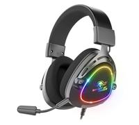 Spirit Of Gamer - Elite H40, Casque Gaming RGB avec Micro Détachable pour PC, PS5, PS4, Xbox, Switch, Son Audio Stéréo, Sortie Jack 3,5 mm, HP 40 mm, Ultra Léger, Arceau et Coussinets Nylon, Noir