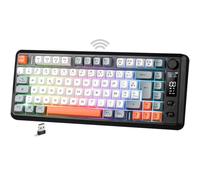 Spirit Of Gamer - Elite K30, Clavier Gamer TKL sans Fil AZERTY, Double Connexion Bluetooth & RF 2,4 GHz, Touches Semi-Mécanique Dont 24 Antighosting, RGB 6 Modes, Écran LCD, 190h Autonomie