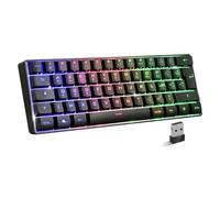 Spirit Of Gamer - Elite K50, Clavier Gamer TKL sans Fil & Bluethooth Rechargeable, Layout Compact 60%, Touches Silencieuses Azerty, Gaming Keybord RGB, Autonomie 300h, Anti-Ghosting, PC/Mac, Noir