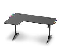 SPIRIT OF GAMER HEADQUARTER 600, Bureau d'Angle Gaming 160 cm, Grand Bureau Gamer avec Porte Gobelet, Crochet pour Casque et Support pour Câble, Table avec Rétroéclairage LED, Créez votre Setup Gaming