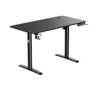 Spirit Of Gamer - HEADQUARTER 700, Bureau Gaming Assis Debout Electrique, Plateau en Bois 120 x 60 cm, Table Réglable en Hauteur 73 à 118 cm, Panneau Contrôle à Fonction Mémoire, Acier, Noir