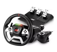 Spirit Of Gamer - RACE Wheel FORCE, Volant PS4 avec Levier de Vitesse et Pédalier, Pour PC, PS4, PS3, XBOX ONE, Volant avec Palette à Retour de Force et Angle de rotation 1080°, Boite de vitesse 6+R