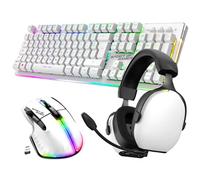 Spirit of Gamer, Pack Clavier Souris + Casque sans Fil RGB, Compatible PS5/PS4 et PC, Clavier Semi-mecanique AZERTY FR Rétroéclairé, Casque GamingSsans Fil Bluetooth avec Micro