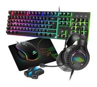 Spirit of Gamer, Pack Clavier Souris Gamer Filaire RGB + Convertisseur Mannette PS4/PS3/Switch 1 & 2