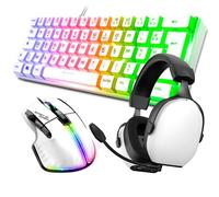 Spirit Of Gamer, Pack Clavier Souris Gamer RGB + Casque, Clavier Mecanique, Format Compact TKL 60%, Souris 8000 DPI avec 8 Boutons Programmables, Casque Gaming sans Fil avec Micro Son Stéréo 2.0
