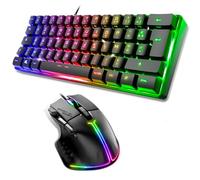 Spirit Of Gamer, Pack Clavier Souris Gamer RGB, Clavier Gamer Filaire Semi-Mecanique, Format Compact TKL 60%, Souris Gamer Filaire pour PC 12800 DPI,