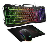 SPIRIT OF GAMER - PRO-MK5 - Pack Gaming 3 En 1 - Clavier RGB Anti-Ghosting / Souris 7 Boutons RGB 6400 DPI / Tapis inclus/ pour PC