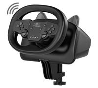 Spirit Of Gamer - Race Wheel Pro Air, Volant Sans Fil Bluetooth pour Switch, PC, PS4, ANDROID et IOS, Angle de braquage de 270°, 5 Niveaux de Vibration Réglables, Anti Deadzone, Kit Fixation, Noir