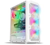 Spirit of Gamer - Rebel XT, Boitier PC Gaming ATX/mATX/ITX, 4 Ventilateurs ARGB 120mm, Verre Trempé, Support Watercooling 240mm, Stockage Modulable SSD/HDD, Tour Robuste avec Refroidissement Optimisé