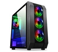 Spirit Of Gamer - Rogue VI - Boitier PC Gamer ATX/mATX/ITX - Façade et Paroi en Verre Trempé - 4 Ventilateurs LED RGB Adressable 120mm - Compatible Aura/MSI Mystic/ASROCK 3Pin