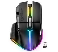 Spirit Of Gamer - Souris Gamer sans Fil RGB pour PC, 8 Boutons Programmables Dont 1 Rapid Fire, Connexion Bluetooth & 2,4 GHz, Autonomie Longue Durée 90h, Gaming Mouse RGB Ergonomique, Noir