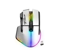 Spirit Of Gamer - Pro M5, Souris Gamer sans Fil RGB pour PC, 8 Boutons Programmables Dont 1 Rapid Fire, Connexion Bluetooth & 2,4 GHz, Autonomie Longue Durée 90h, Gaming Mouse RGB Ergonomique, Blanc